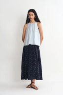 Nora Polka Dot Skirt in Linen Blend Matthew