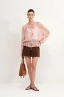 Kelena Flora Print Blouse in Crepe Georgette