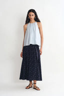 Nora Polka Dot Skirt in Linen Blend Matthew