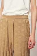 Elowen Textured Wide Leg Pants in Cotton Blend Knit