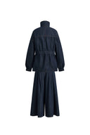 Solene Utility Style Fitted Denim Jacket and Jeans Matching Set in Hemp-Blend Denim