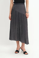 Hadley Slanted Hem Skirt in Metallic Yarn