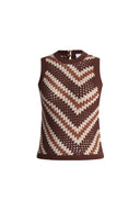 Clara Hand Crochet Sleeveless Top in Cotton-Linen Tape Yarn