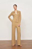 Elowen Textured Wide Leg Pants in Cotton Blend Knit