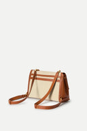 Fab Rialto Double Flap Handbag in Nappa Leather & Water-Resistant Canvas