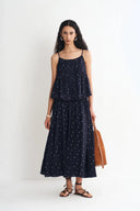 Nora Polka Dot Skirt in Linen Blend