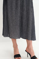 Hadley Slanted Hem Skirt in Metallic Yarn