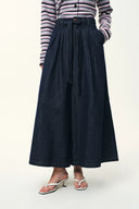 Solene Utility Style Fitted Denim Jacket and Jeans Matching Set in Hemp-Blend Denim