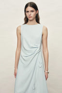 Arilyn Petal Drawstring Dress in Fold Texture