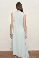 Arilyn Petal Drawstring Dress in Fold Texture