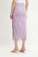 Xyla Midi Skirt in Pleated Lace