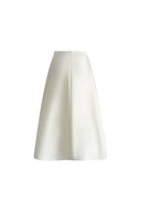 Lea Handcrafted 3D Floral Skirt in Silk-Wool Satin