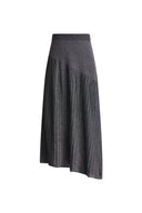 Hadley Slanted Hem Skirt in Metallic Yarn