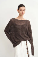 Nicole Reversible Front or Back Sweater in Cashmere Blend Knit