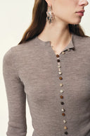 Kaia Slim Fitted Cardigan in Dense Rib Knit