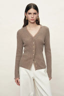 Liora Fringe Button-Front Cardigan in Cashmere Knit