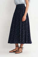 Nora Polka Dot Skirt in Linen Blend Matthew