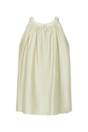 Leah Avocado Green Tencel Blend Ruffle Off-Shoulder Top