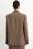 Bonnie Peak Lapel Suit Blazer in Fine Wool Blend