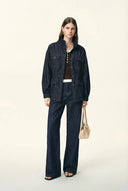 Solene Utility Style Fitted Denim Jacket and Jeans Matching Set in Hemp-Blend Denim