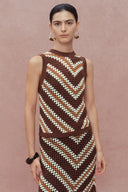 Clara Hand Crochet Sleeveless Top in Cotton-Linen Tape Yarn