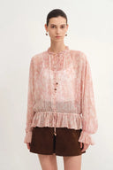 Kelena Flora Print Blouse in Crepe Georgette