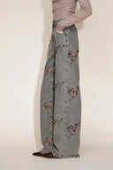 Star Straight Leg Jeans in Beaded Cotton Denim