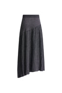 Hadley Slanted Hem Skirt in Metallic Yarn