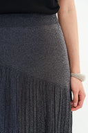 Hadley Slanted Hem Skirt in Metallic Yarn