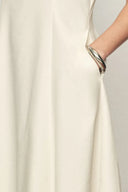 Lina Easy Care Bubble Hem Sleeveless Dress in Structured Lightweight Fabric