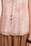 Gracia Printed Sleeveless Blouse in Crepe Georgette