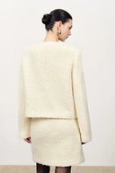 Grasse Textured Boxy Jacket and Skirt Matching Set in Boucle Wool Alpaca