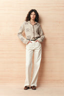 Avery Snowflake Cross Stitch Cardigan in Wool Blend