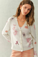 Yuffie Flora Knit Cardigan in Merino-Alpaca with Lyocell