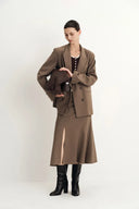 Bonnie Peak Lapel Suit Blazer in Fine Wool Blend