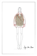 Catelo Double Breasted Leather Belted Short Trench Coat in Wrinkle Resistant Cotton