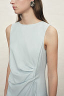 Arilyn Petal Drawstring Dress in Fold Texture