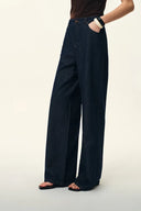 Solene Utility Style Fitted Denim Jacket and Jeans Matching Set in Hemp-Blend Denim