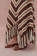 Franny Hand Crochet Striped Sleeveless Dress in Cotton-Linen Tape Yarn Knit Maa Taa Caa Eaa Daa Faa Eaa