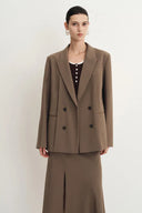 Bonnie Peak Lapel Suit Blazer in Fine Wool Blend