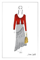 Hadley Slanted Hem Skirt in Metallic Yarn