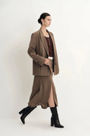 Bonnie Peak Lapel Suit Blazer in Fine Wool Blend