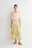 Emery Velvet Maxi Skirt in Burnout Silk Georgette