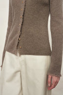Liora Fringe Button-Front Cardigan in Cashmere Knit