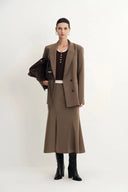 Bonnie Peak Lapel Suit Blazer in Fine Wool Blend