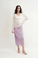 Xyla Midi Skirt in Pleated Lace