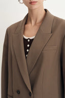 Bonnie Peak Lapel Suit Blazer in Fine Wool Blend