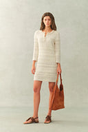 Nelly Round Neck Dress in Cotton Knit