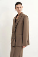 Bonnie Peak Lapel Suit Blazer in Fine Wool Blend