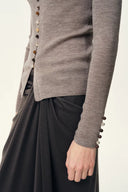Kaia Slim Fitted Cardigan in Dense Rib Knit